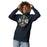 Woman wearing Cypress Ranch High School Mustangs Navy Premium Unisex Hoodie 218