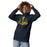 Woman wearing Cypress Ranch High School Mustangs Navy Premium Unisex Hoodie 221