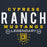 Close-up view of Cypress Ranch High School Mustangs Navy Premium Unisex Hoodie 003
