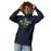 Woman wearing Cypress Ranch High School Mustangs Navy Premium Unisex Hoodie 044