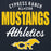 Close-up view of Cypress Ranch High School Mustangs Navy Premium Unisex Hoodie 034