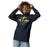 Woman wearing Cypress Ranch High School Mustangs Navy Premium Unisex Hoodie 217