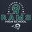 Close-up view of Cypress Ridge High School Rams Navy Premium Unisex Hoodie 222