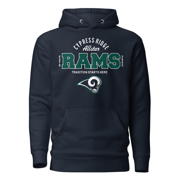 Cypress Ridge High School Rams Navy Premium Unisex Hoodie 040