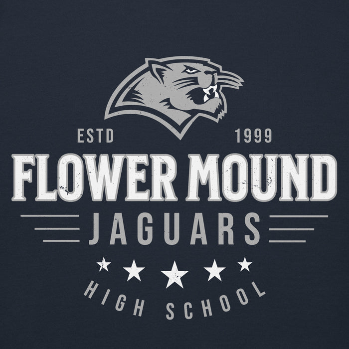 Close-up view of Flower Mound High School Jaguars Navy Blue Premium Hoodie 217