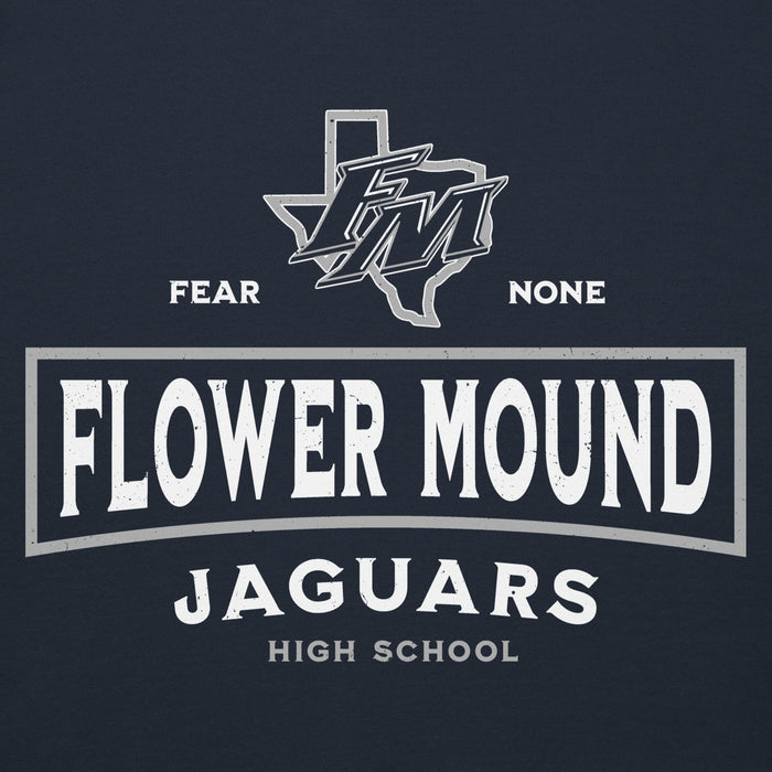 Close-up view of Flower Mound High School Jaguars Navy Blue Premium Hoodie 202