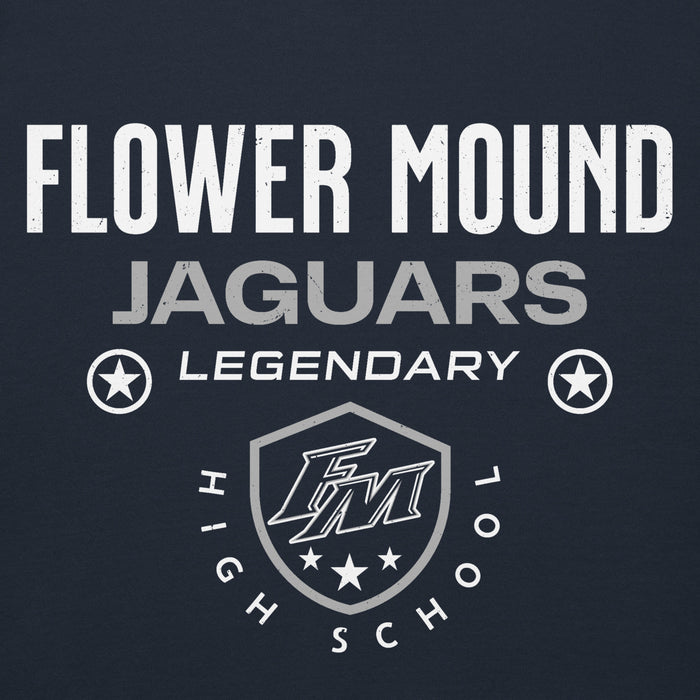 Close-up view of Flower Mound High School Jaguars Navy Blue Premium Hoodie 003