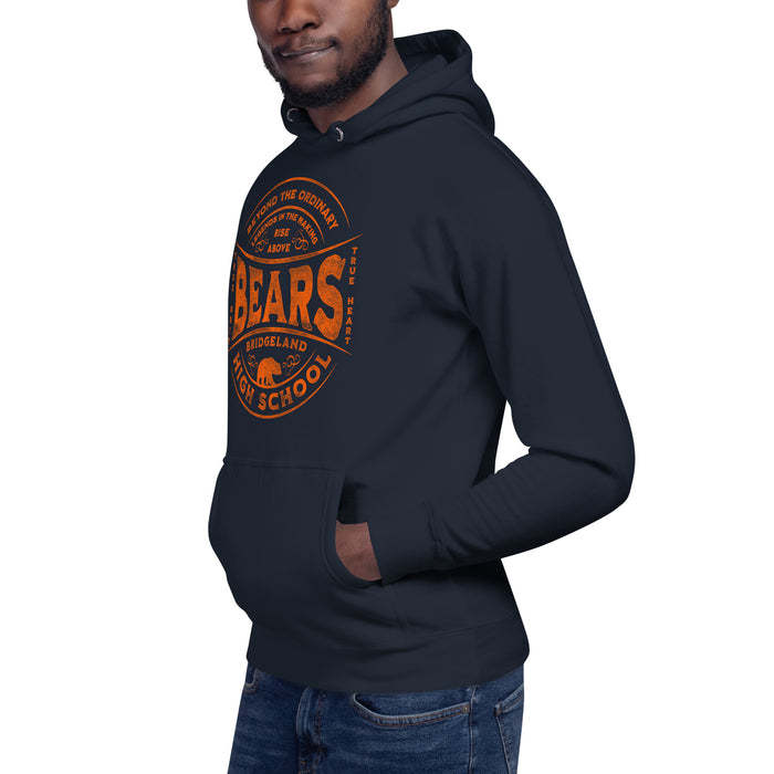 Man wearing a Bridgeland Bears Premium Navy Hoodie - Design 10