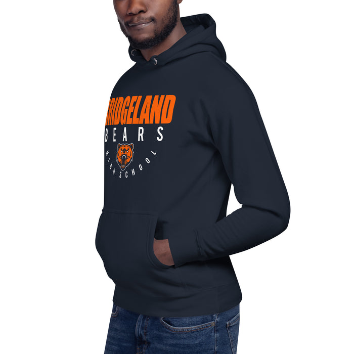 Man wearing a Bridgeland Bears Premium Navy Hoodie - Design 12