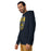 Man wearing Cypress Ranch High School Mustangs Navy Premium Unisex Hoodie 204