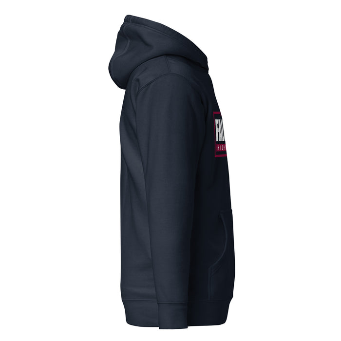 Right side view of Tompkins High School Falcons Navy Premium Unisex Hoodie 049