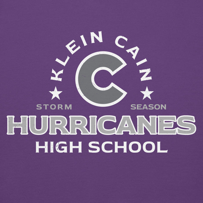 Side view of Klein Cain High School Hurricanes Purple Premium Unisex Hoodie 222