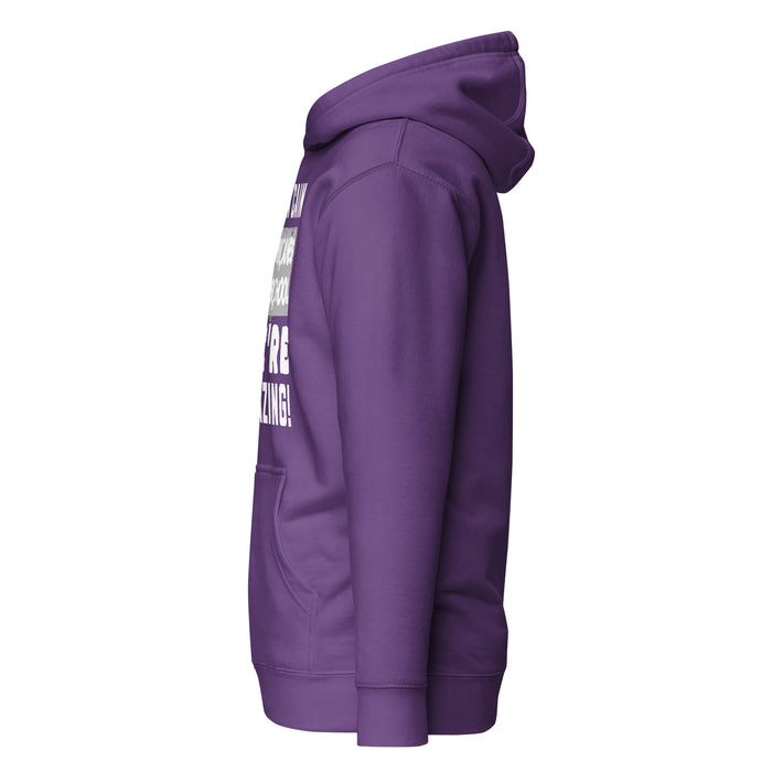 Side view of Klein Cain High School Hurricanes Purple Premium Unisex Hoodie 231