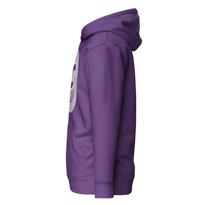 Side view of Klein Cain High School Hurricanes Purple Premium Unisex Hoodie 215