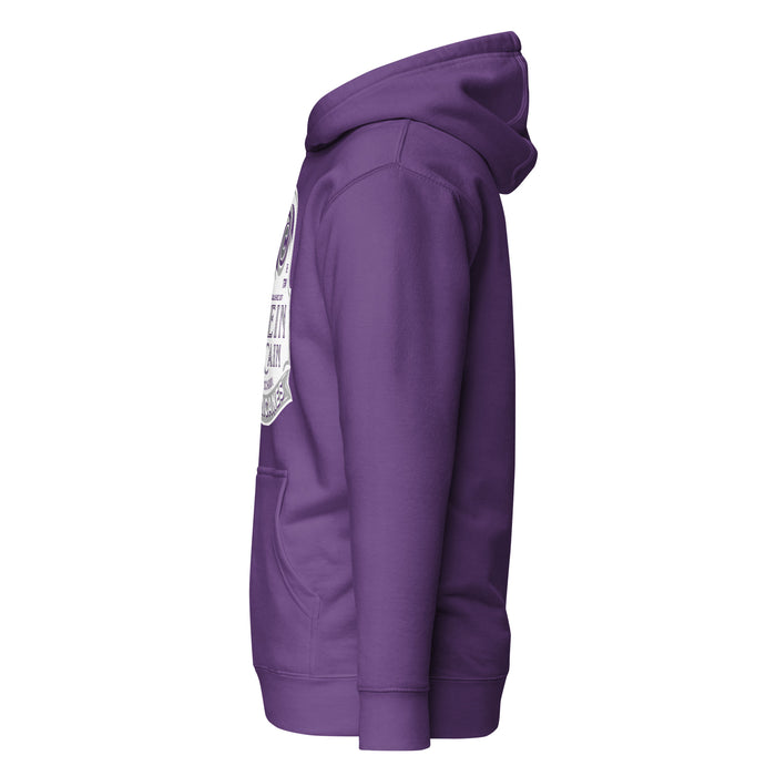 Side view of Klein Cain High School Hurricanes Purple Premium Unisex Hoodie 219