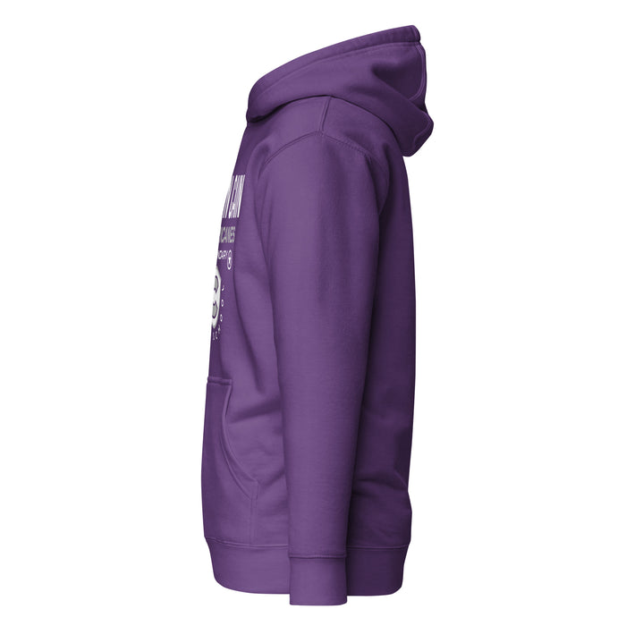 Side view of Klein Cain High School Hurricanes Purple Premium Unisex Hoodie 203