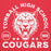 Close-up view of Tomball High School Cougars Red Premium Unisex Hoodie 208