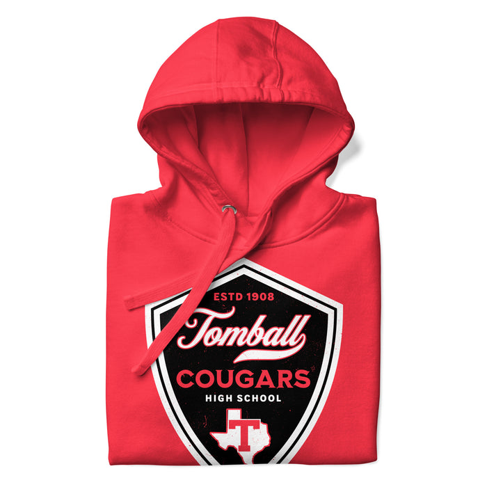 Neatly Folded Tomball High School Cougars Red Premium Unisex Hoodie 225