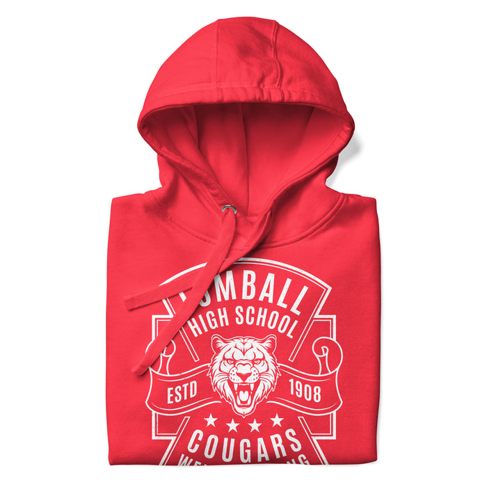 Neatly folded Tomball High School Cougars Red Premium Unisex Hoodie 207