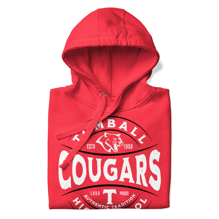 Neatly folded Tomball High School Cougars Red Premium Unisex Hoodie 218