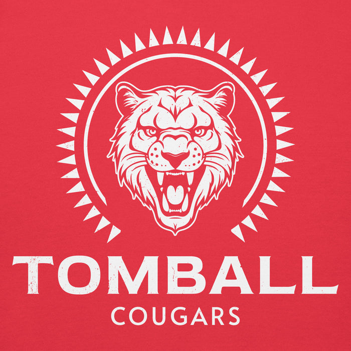 Close-up view of Tomball High School Cougars Red Premium Unisex Hoodie 226