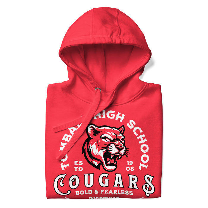 Neatly folded Tomball High School Cougars Red Premium Unisex Hoodie 206