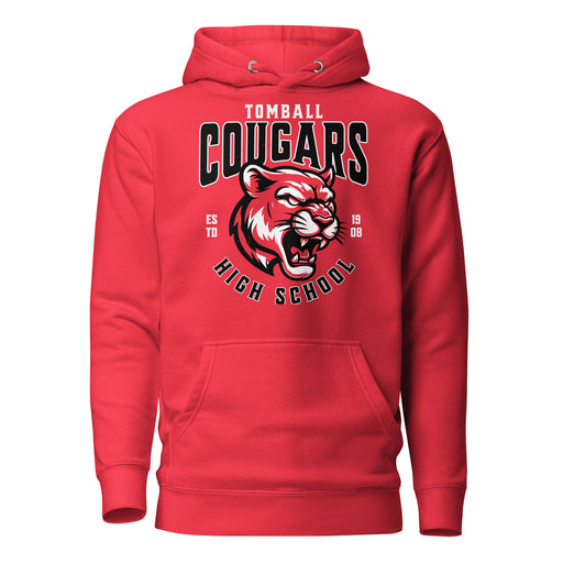 Tomball High School Cougars Red Premium Unisex Hoodie 213