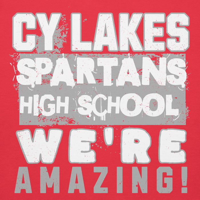 Close-up view of Cypress Lakes High School Spartans Team Red Premium Unisex Hoodies 231
