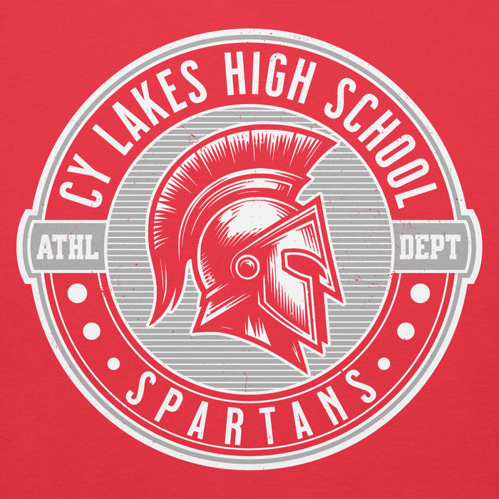 Close-up view of Cypress Lakes High School Spartans Team Red Premium Unisex Hoodies 224