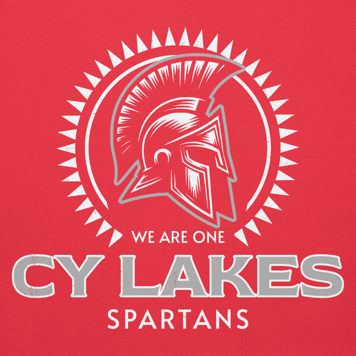 Close-up view of Cypress Lakes High School Spartans Team Red Premium Unisex Hoodies 226
