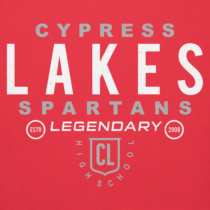 Close-up view of Cypress Lakes High School Spartans Team Red Premium Unisex Hoodies 003