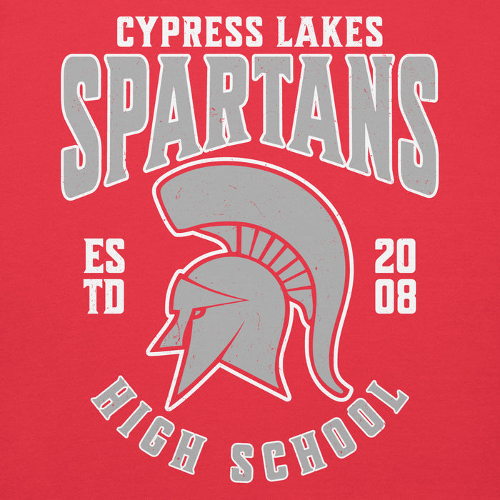 Close-up view of Cypress Lakes High School Spartans Team Red Premium Unisex Hoodies 213