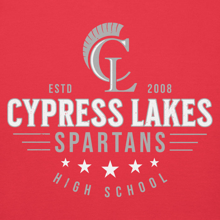 Close-up view of Cypress Lakes High School Spartans Team Red Premium Unisex Hoodies 217