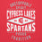 Close-up view of Cypress Lakes High School Spartans Team Red Premium Unisex Hoodies 210