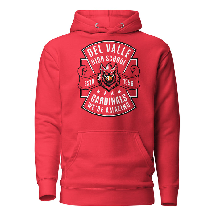 Del Valle High School Cardinals Red Premium Unisex Hoodie 207
