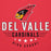 Close-up view of Del Valle High School Cardinals Red Premium Unisex Hoodie 217