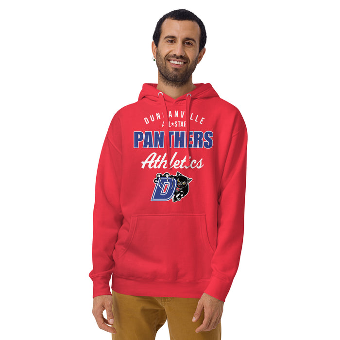 Man wearing Duncanville High School Panthers Red Premium Hoodie 034