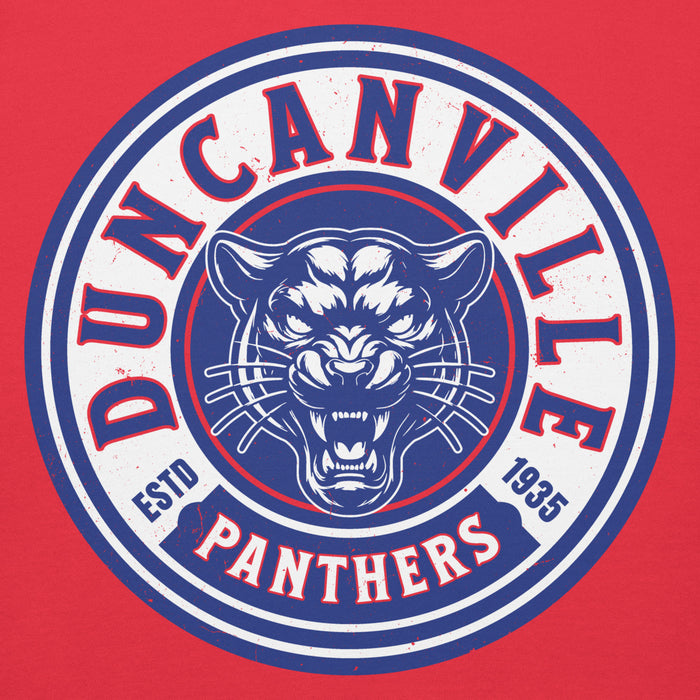 Close-up view of Duncanville High School Panthers Red Premium Hoodie 220