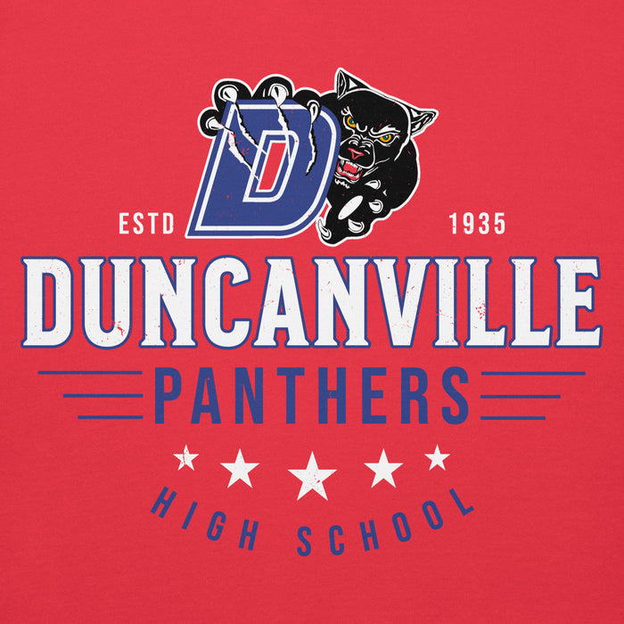 Close-up view of Duncanville High School Panthers Red Premium Hoodie 217