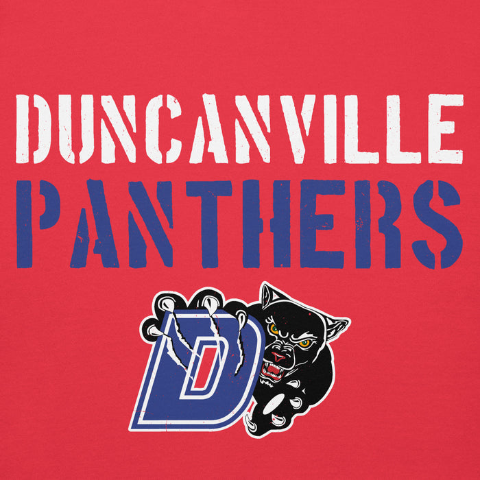Close-up view of Duncanville High School Panthers Red Premium Hoodie 017