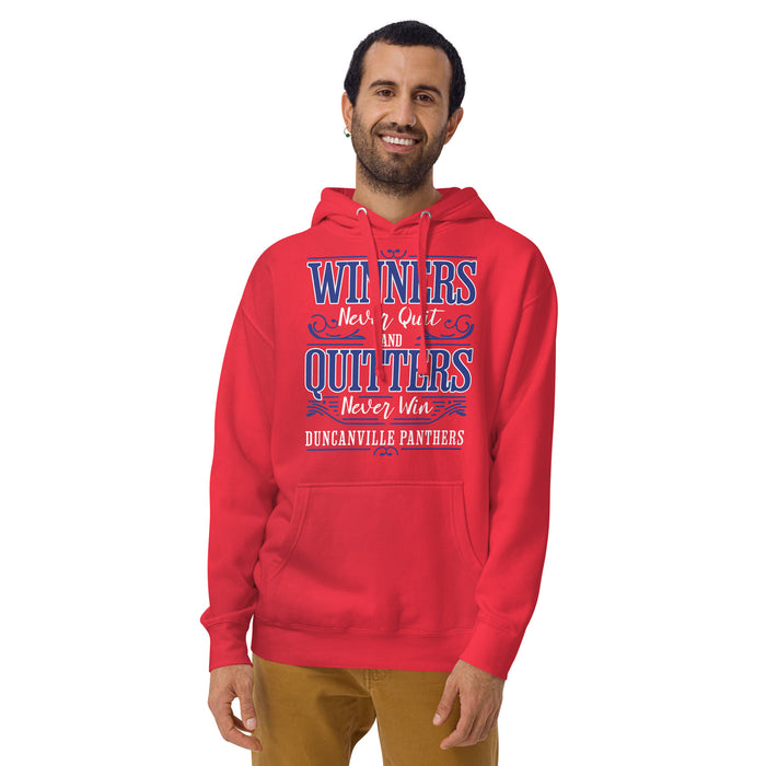 Man wearing Duncanville High School Panthers Red Premium Hoodie 237