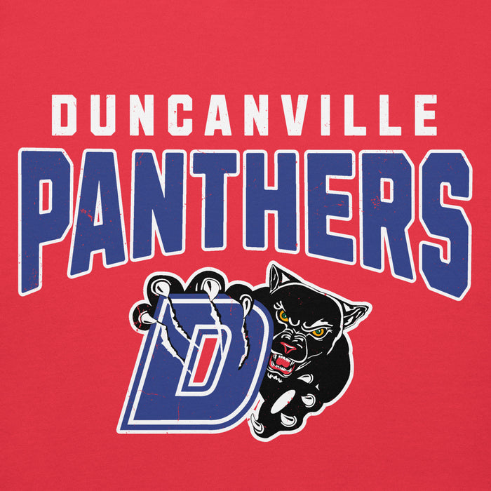 Close-up view of Duncanville High School Panthers Red Premium Hoodie 234