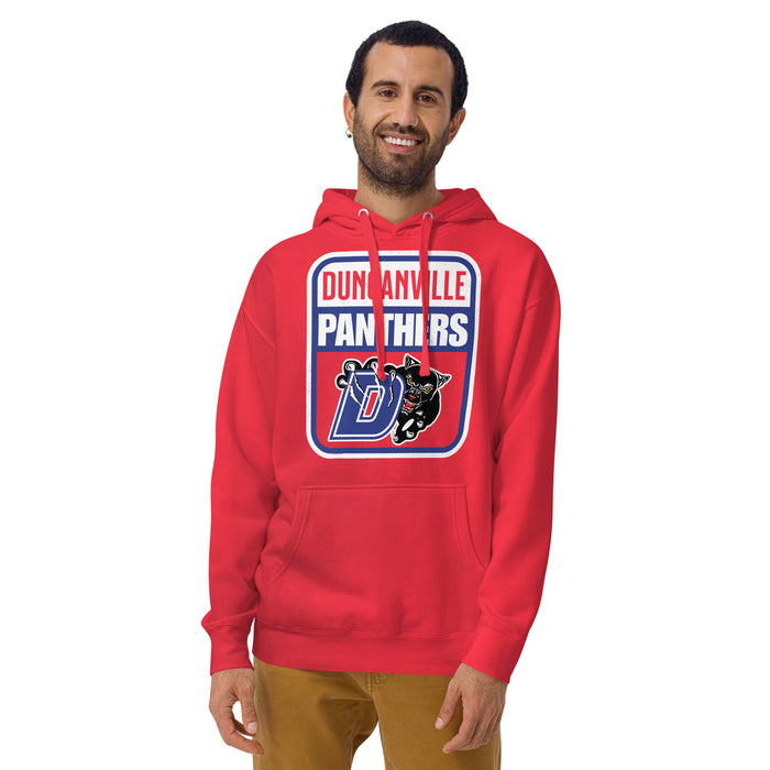 Man wearing Duncanville High School Panthers Red Premium Hoodie 001