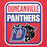 Close-up view of Duncanville High School Panthers Red Premium Hoodie 001