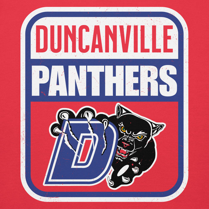 Close-up view of Duncanville High School Panthers Red Premium Hoodie 001