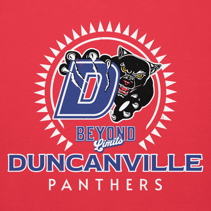 Close-up view of Duncanville High School Panthers Red Premium Hoodie 226