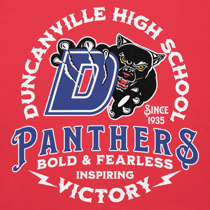 Close-up view of Duncanville High School Panthers Red Premium Hoodie 206