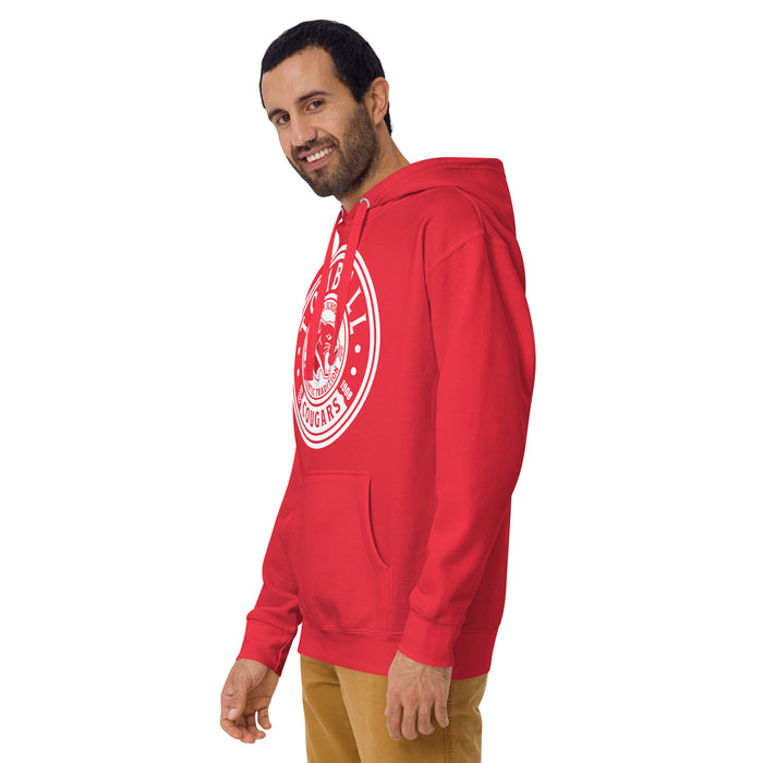 Man wearing Tomball High School Cougars Red Premium Unisex Hoodie 220