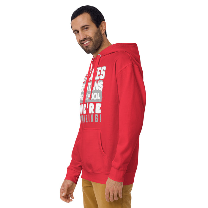 Man wearing Cypress Lakes High School Spartans Team Red Premium Unisex Hoodies 231