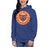 Woman wearing a Grand Oaks High School Grizzlies Premium Royal Hoodie 02